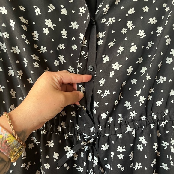 Fall dress, office wear, size large, drawstring waist. Long sleeve midi length - Picture 5 of 14